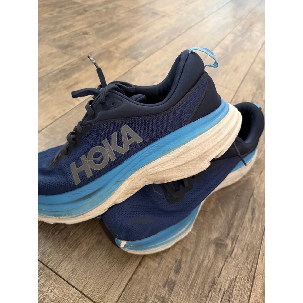 Hoka One One Bondi 8 Sneakers US 13D Navy Outer Space Running Shoes 1123202-OSAA - Picture 5 of 9